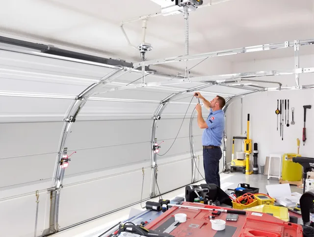 Garage door cable repair service by Pineville Garage Door Repair in Pineville