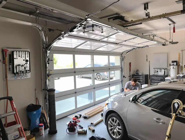 Garage door noise reduction service by Pineville Garage Door Repair in Pineville