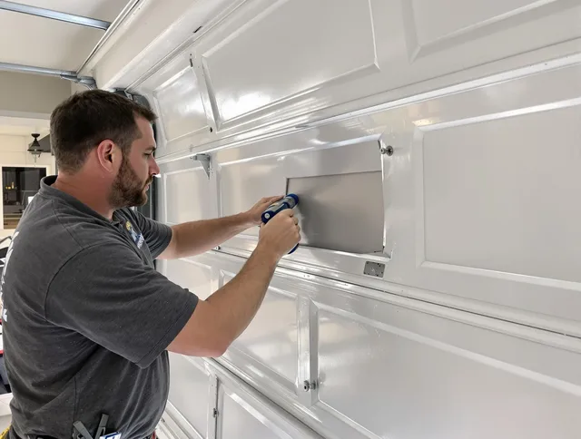 Garage door panel repair by Pineville Garage Door Repair in Pineville