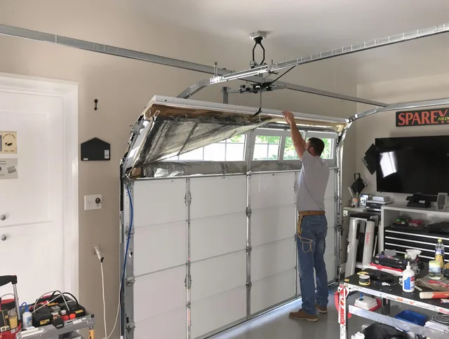 Garage door section replacement by Pineville Garage Door Repair in Pineville